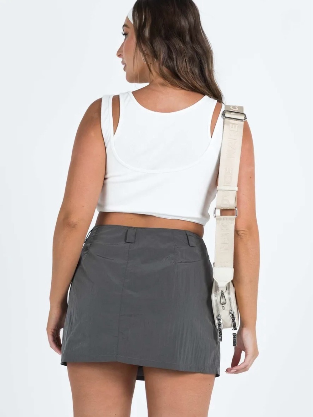 Princess Polly Dark Grey Cargo Utility Mini Skirt Y2K - Picture 2 of 12